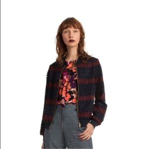 Trina Turk Women’s Bomber Crochet Lace‎ Jacket Size M Zip Up